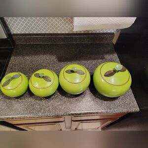 Green Apple-Shaped Canister Set